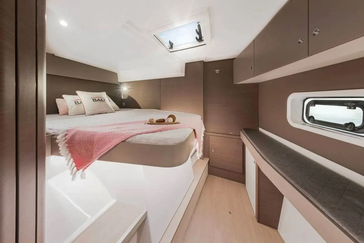 Cabin on Orca, a Bali Catspace catamaran at Lavreotiki Municipal Unit, Greece