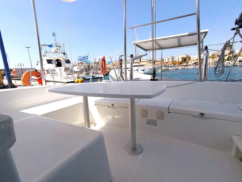Deck of My Elisabeth, a Lagoon 380 catamaran at Municipal Unit of Rhodes, Greece