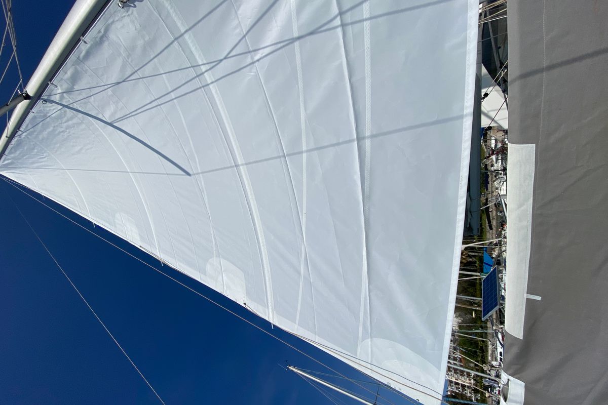 Deck of Billis, a Jeanneau Sun Odyssey 36i sailboat at Municipal Unit of Lefkada, Greece