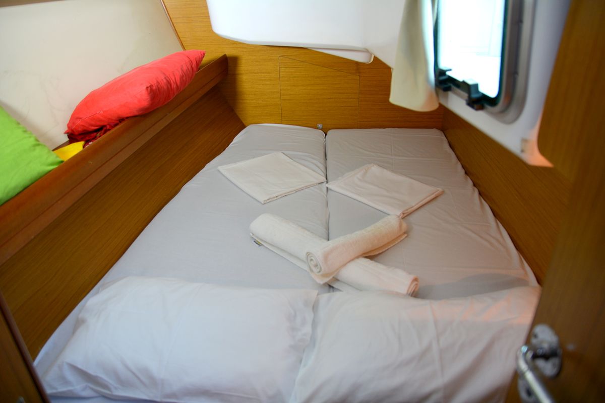 Cabin on Billis, a Jeanneau Sun Odyssey 36i sailboat at Municipal Unit of Lefkada, Greece