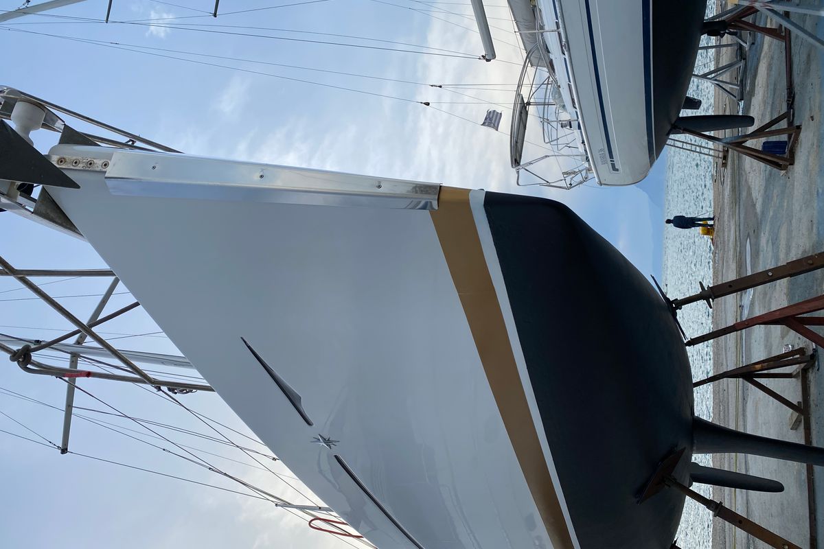 Exterior view of Billis, a Jeanneau Sun Odyssey 36i sailboat at Municipal Unit of Lefkada, Greece