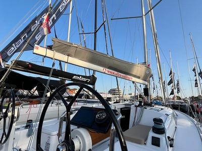 Cockpit of Ultra First, a Beneteau First 36 sailboat at Split, Croatia