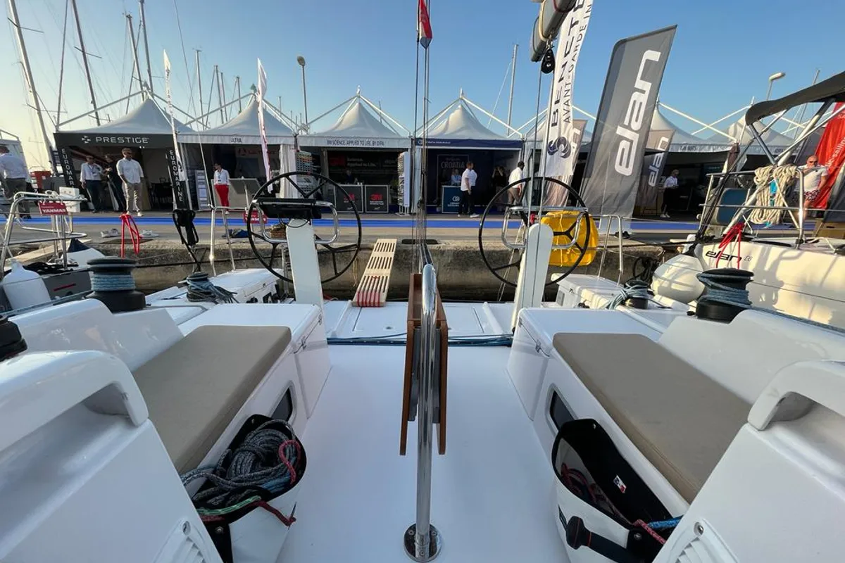 Cockpit of Ultra First, a Beneteau First 36 sailboat at Split, Croatia