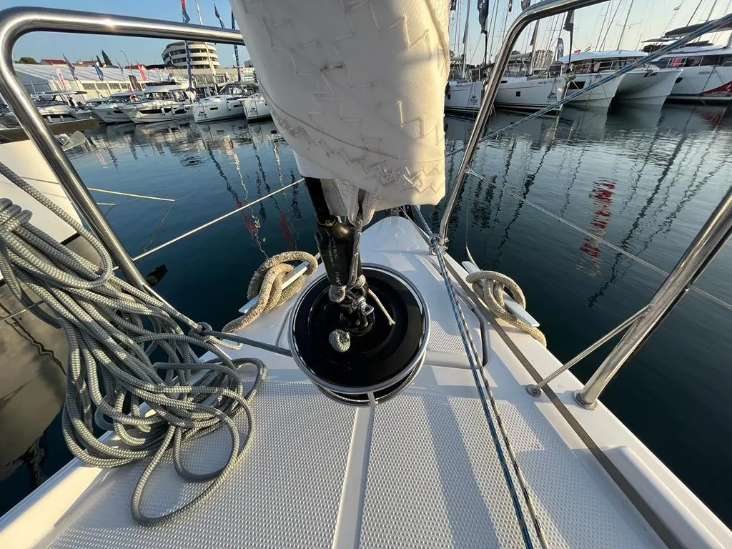 Deck of Ultra First, a Beneteau First 36 sailboat at Split, Croatia