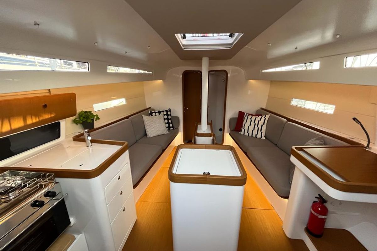 Salon of Ultra First, a Beneteau First 36 sailboat at Split, Croatia