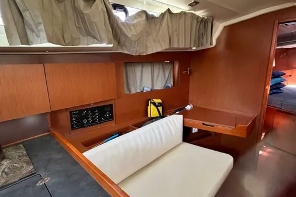 Salon of Illusion, a Beneteau Oceanis 41.1 sailboat at Kontokali, Greece