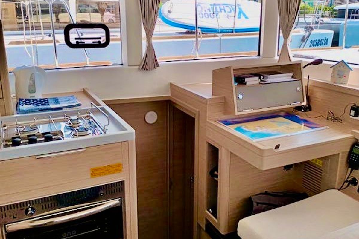 Galley of SMILE, a Lagoon 40 catamaran at Grad Šibenik, Croatia