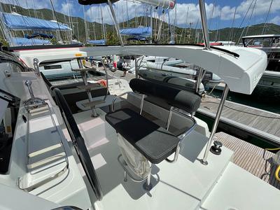 Cockpit of The Great Catsby, a Lagoon 42 catamaran at Road Town, British Virgin Islands