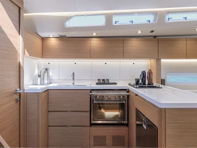 Galley of Eclisse, a Gulet Grand Soleil 48 sailboat at Castellammare del Golfo, Italy