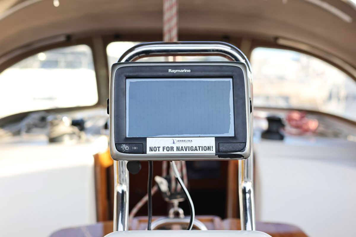 Cockpit of Dolce Vita, a Bavaria Cruiser 33 sailboat at Grad Vodice, Croatia