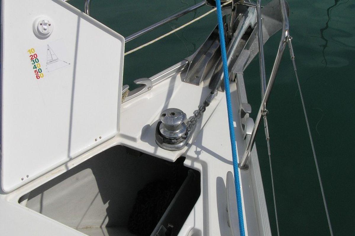 Cabin on Sugar Daddy, a Beneteau Cyclades 43.4 sailboat at Grad Trogir, Croatia