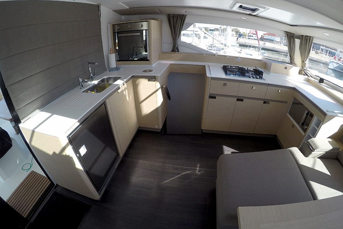Galley of Alize, a Fountaine Pajot Elba 45 catamaran at Grad Šibenik, Croatia