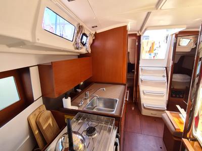Galley of LAMPUGA, a Beneteau Oceanis 35.1 sailboat at Split, Croatia