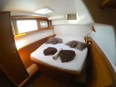 Cabin on Take It Easy, a Lagoon 450 catamaran at Alameda, United States