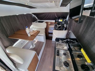 Galley of Queen Korina, a Beneteau Antares 9 OB motorboat at Zadar, Croatia