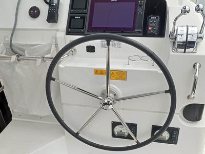 Cockpit of Manta, a Lagoon 40 catamaran at Athens, Greece