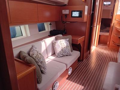 Salon of ARTEMIS, a Bavaria C45 sailboat at Municipal Unit of Ellomenos, Greece
