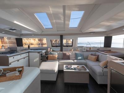 Salon of Marina, a Fountaine Pajot Elba 45 catamaran at Seget Donji, Croatia
