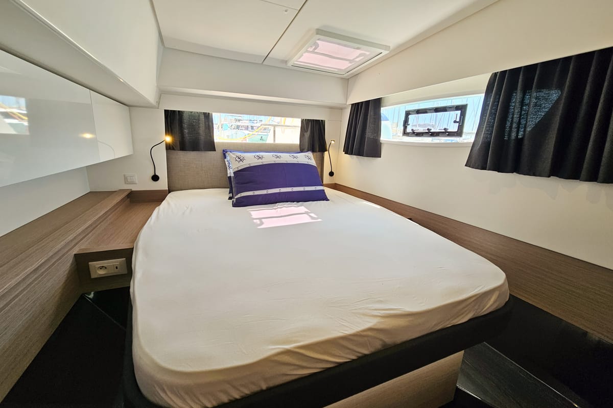 Cabin on Marina, a Fountaine Pajot Elba 45 catamaran at Seget Donji, Croatia