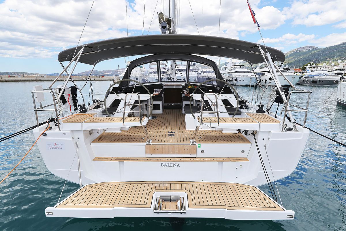 Exterior view of Balena - OW, a Hanse Yachts Hanse 460 sailboat at Grad Kaštela, Croatia