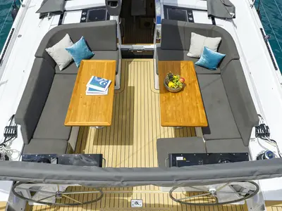 Deck of Balena - OW, a Hanse Yachts Hanse 460 sailboat at Grad Kaštela, Croatia