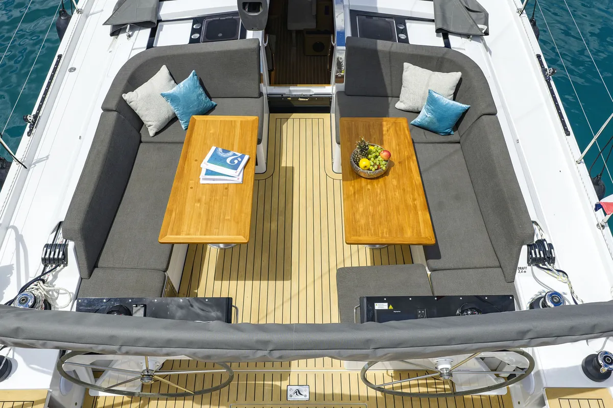 Deck of Balena - OW, a Hanse Yachts Hanse 460 sailboat at Grad Kaštela, Croatia