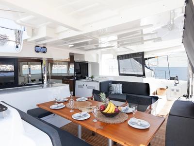 Deck of Zen, a Lagoon 46 catamaran at Athens, Greece