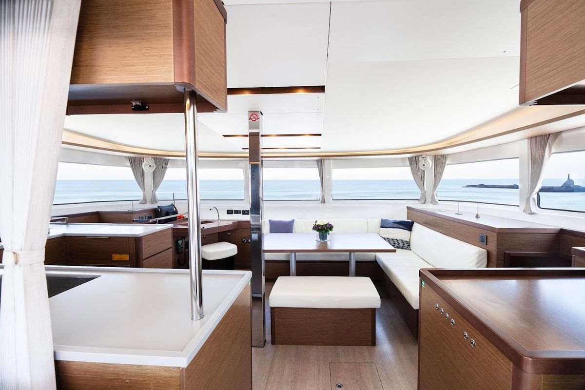 Salon of Zen, a Lagoon 46 catamaran at Athens, Greece