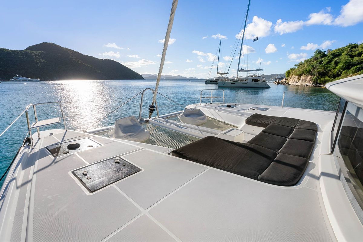 Deck of Echo, a Lagoon 50 catamaran at Road Town, British Virgin Islands
