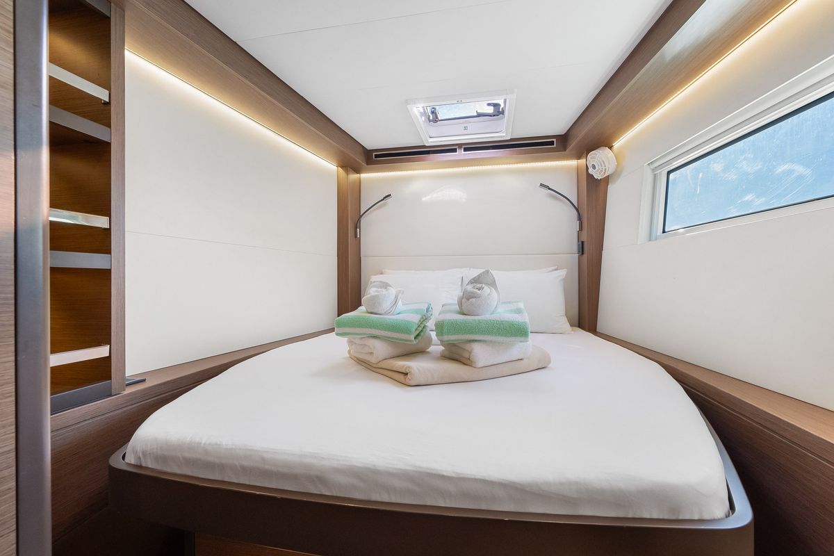 Cabin on Echo, a Lagoon 50 catamaran at Road Town, British Virgin Islands