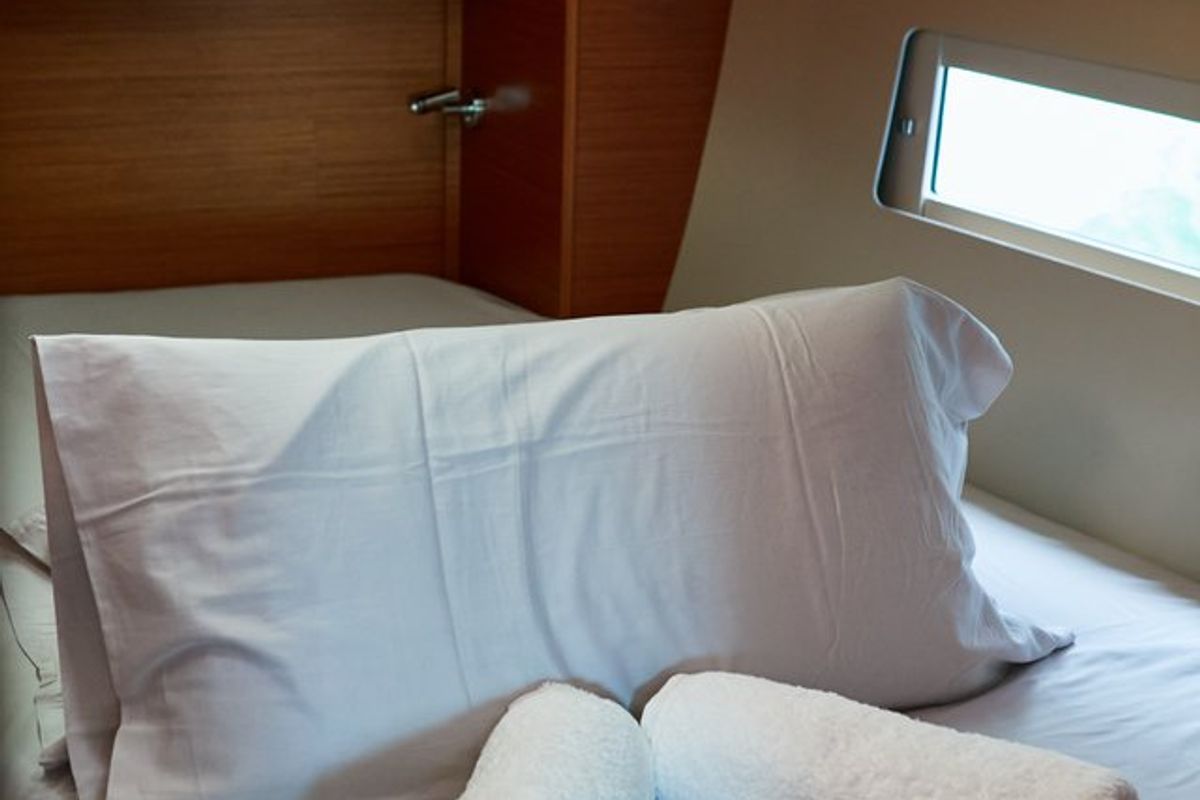 Cabin on Kaito, a Dufour 470 sailboat at Dénia, Spain