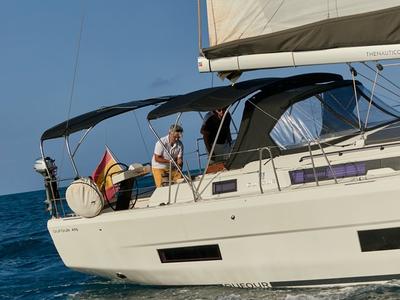 Deck of Kaito, a Dufour 470 sailboat at Dénia, Spain