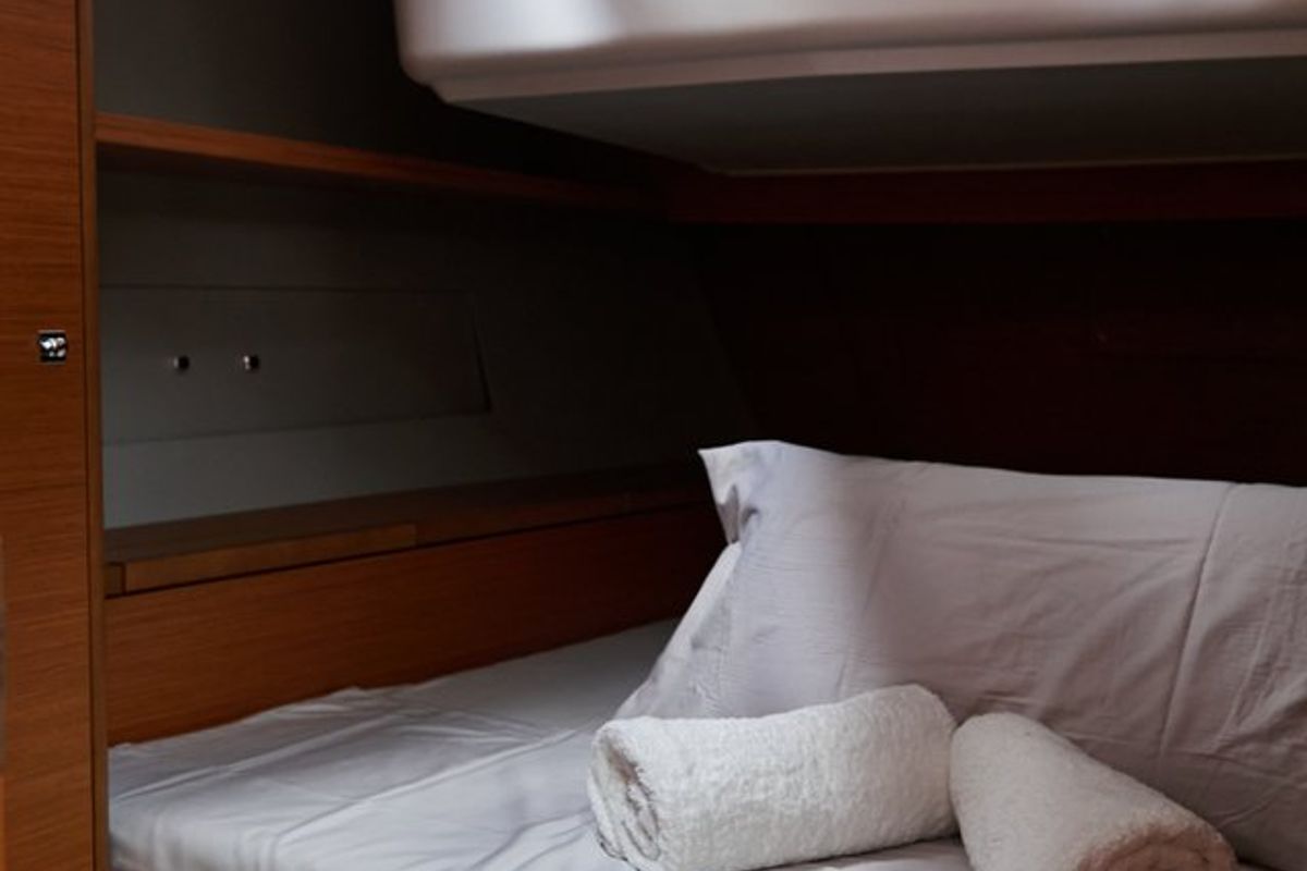 Cabin on Kaito, a Dufour 470 sailboat at Dénia, Spain