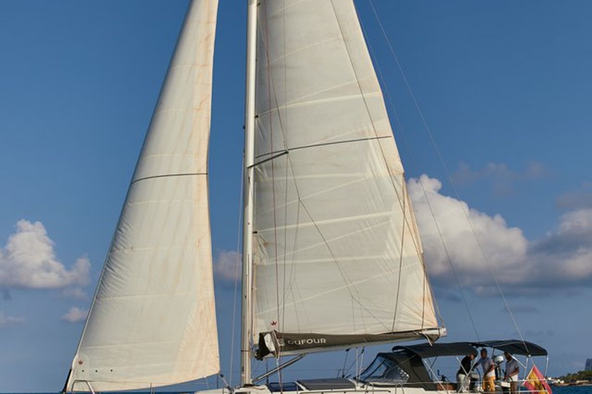 Exterior view of Kaito, a Dufour 470 sailboat at Dénia, Spain