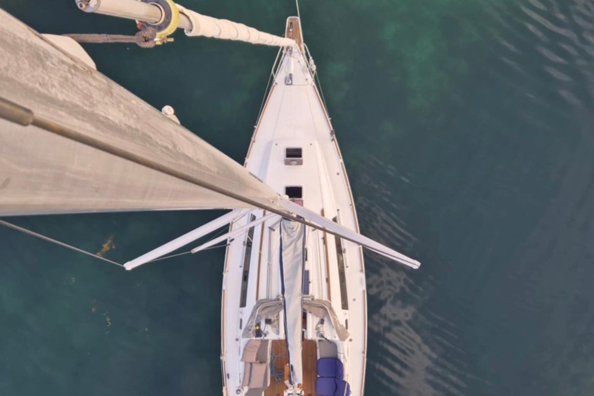Exterior view of Serenade, a Beneteau Oceanis 37 sailboat at Bergen, Norway