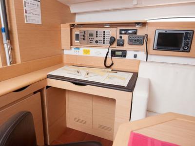 Cockpit of URANIA, a Beneteau First 45 sailboat at Grad Kaštela, Croatia