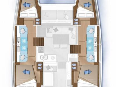 Exterior view of Pina Colada, a Lagoon 40 catamaran at Seychelles, Mahe, Seychelles
