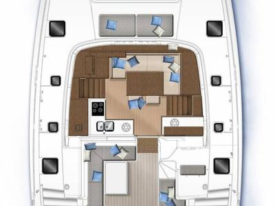 Exterior view of Pina Colada, a Lagoon 40 catamaran at Seychelles, Mahe, Seychelles