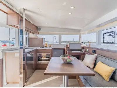 Salon of Pina Colada, a Lagoon 40 catamaran at Seychelles, Mahe, Seychelles