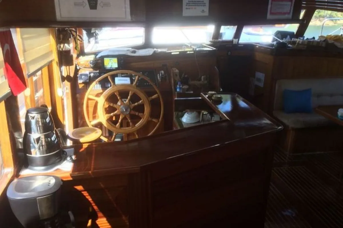 Cockpit of Bibi Aysegul, a Custom Made Bibi Aysegul yacht at Bodrum, Turkey