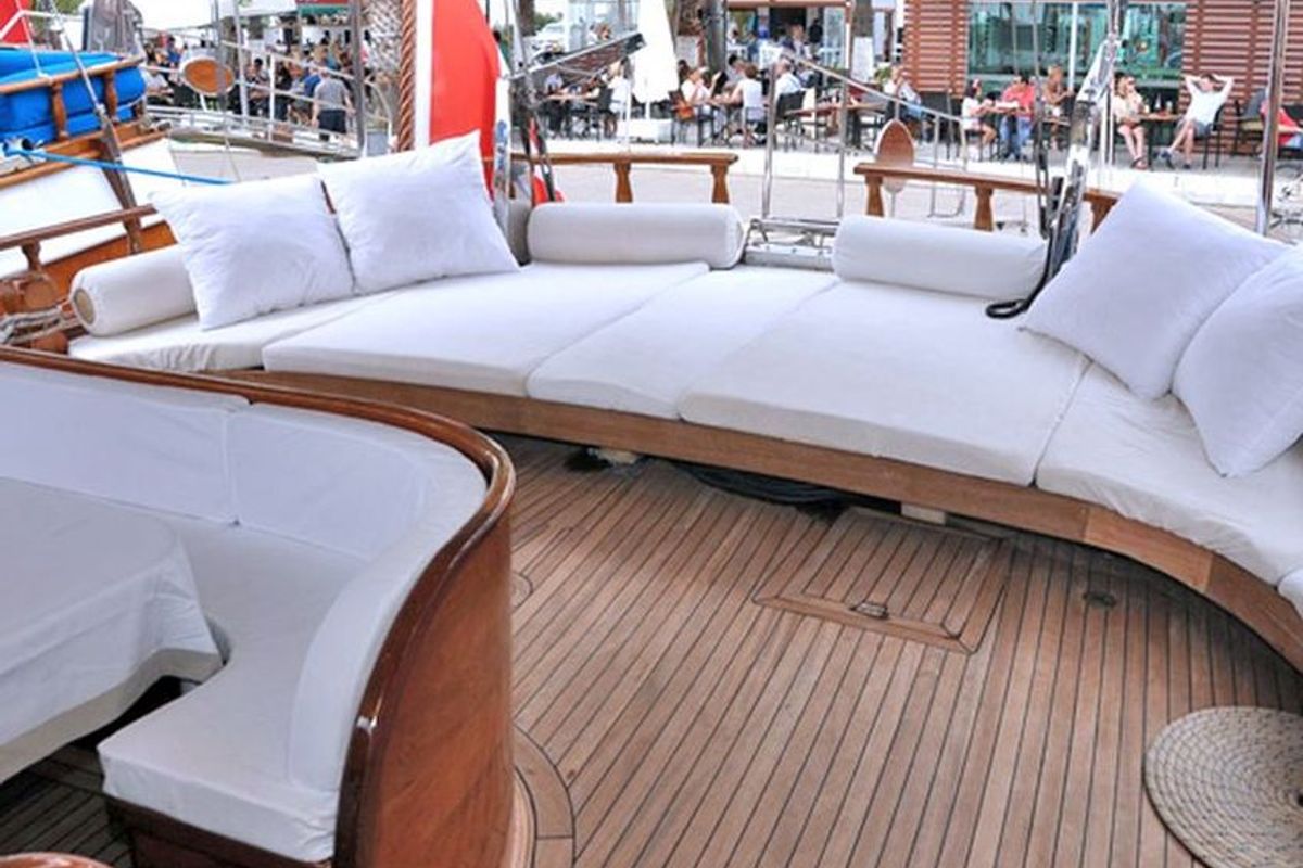 Deck of Bibi Aysegul, a Custom Made Bibi Aysegul yacht at Bodrum, Turkey