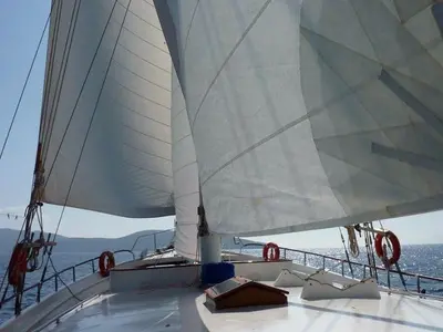 Deck of Bibi Aysegul, a Custom Made Bibi Aysegul yacht at Bodrum, Turkey