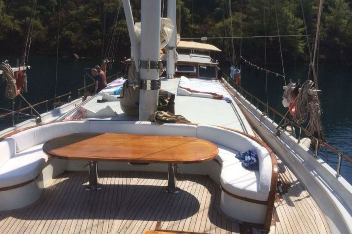 Deck of Bibi Aysegul, a Custom Made Bibi Aysegul yacht at Bodrum, Turkey