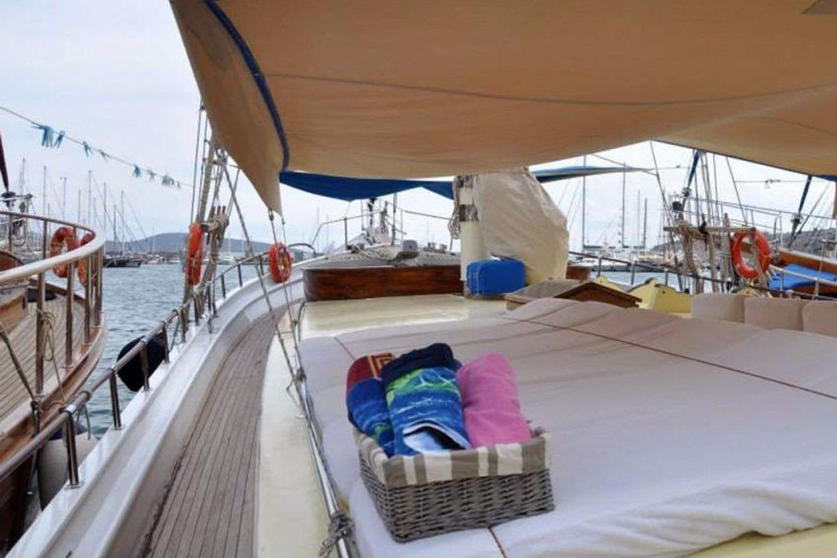 Deck of Bibi Aysegul, a Custom Made Bibi Aysegul yacht at Bodrum, Turkey
