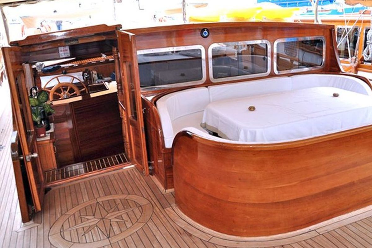 Deck of Bibi Aysegul, a Custom Made Bibi Aysegul yacht at Bodrum, Turkey