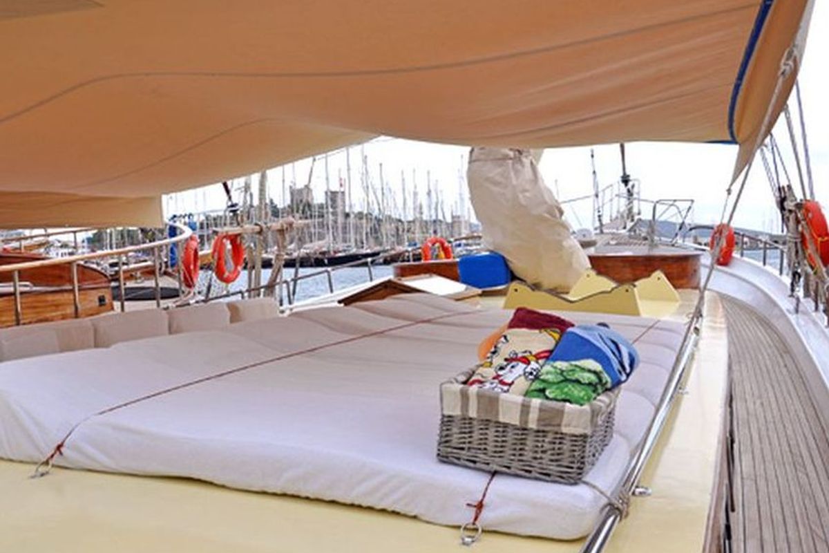 Deck of Bibi Aysegul, a Custom Made Bibi Aysegul yacht at Bodrum, Turkey
