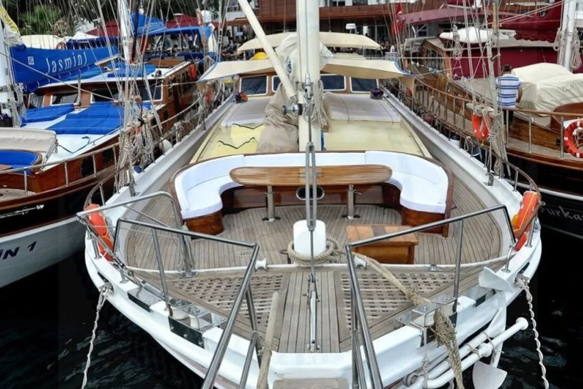 Deck of Bibi Aysegul, a Custom Made Bibi Aysegul yacht at Bodrum, Turkey