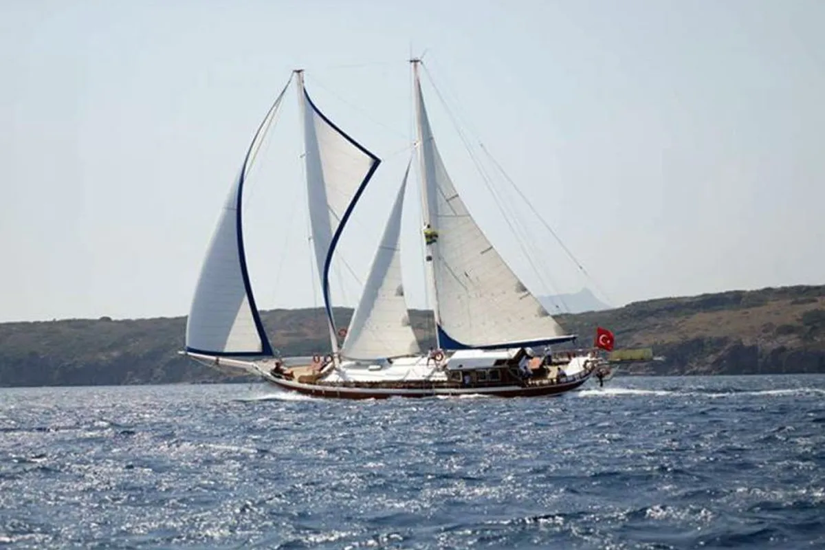 Exterior view of Bibi Aysegul, a Custom Made Bibi Aysegul yacht at Bodrum, Turkey