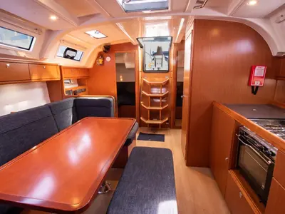 Salon of Electra, a Bavaria 41 sailboat at Pylaros Municipal Unit, Greece