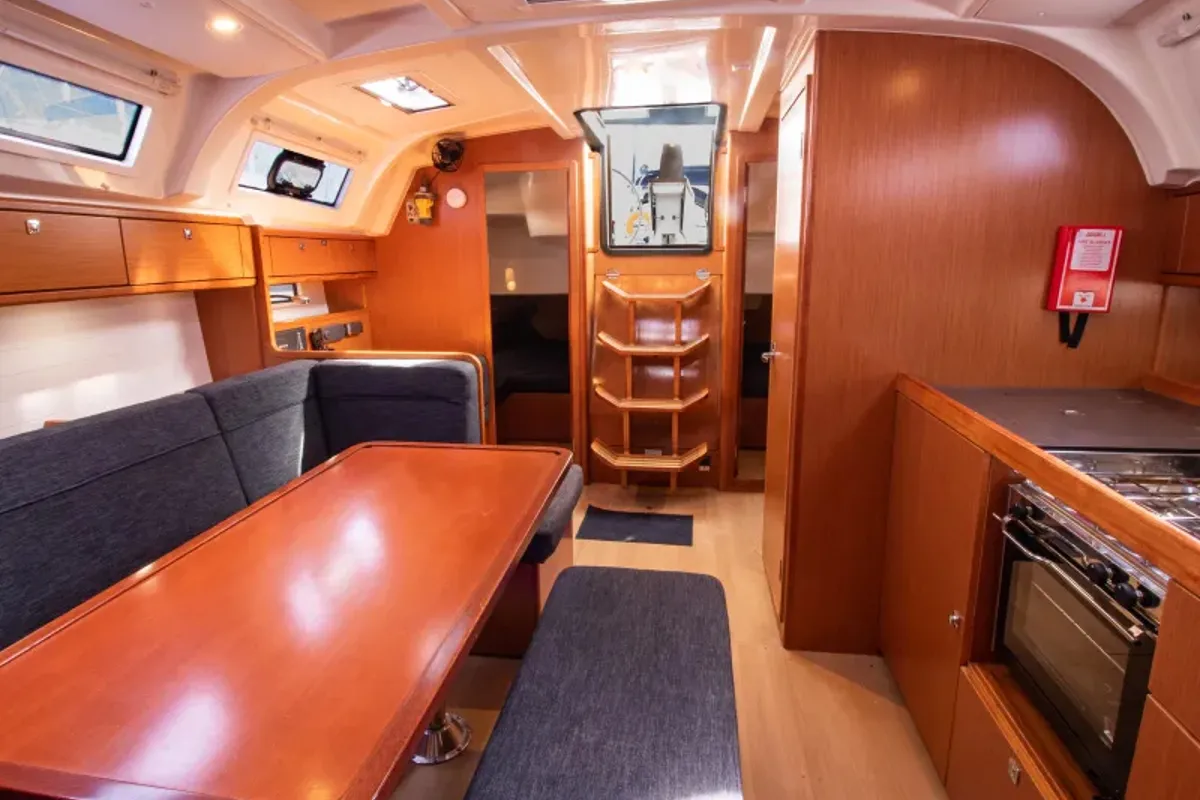 Salon of Electra, a Bavaria 41 sailboat at Pylaros Municipal Unit, Greece